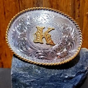 Montana Silversmiths Men's Initial "K" Buckle